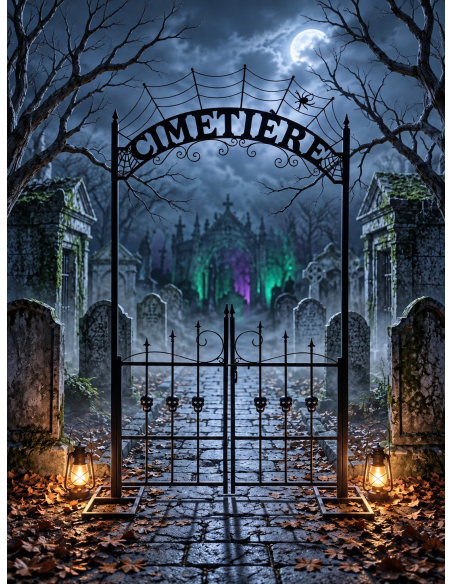 Arche de cimetière Halloween en métal 270 cm – Portail géant