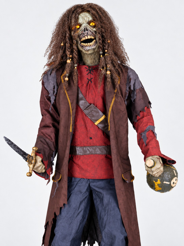 Automate pirate zombie Halloween 183 cm – Son, lumière et mouvement