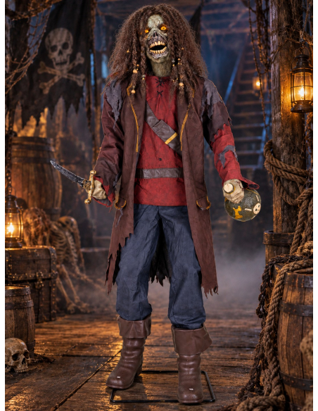 Automate pirate zombie Halloween 183 cm – Son, lumière et mouvement