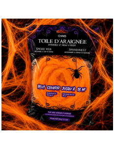 Toile d’araignée orange Halloween 60 g – jusqu’à 18 m²
