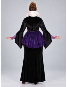 Déguisement reine maléfique femme grande taille noir et violet de face 2