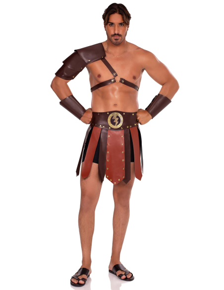Déguisement gladiateur homme avec harnais et armure d’épaule