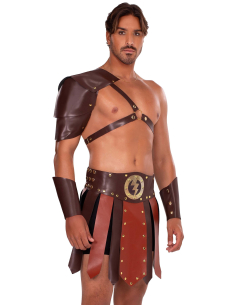 Déguisement gladiateur homme avec harnais et armure d’épaule 2