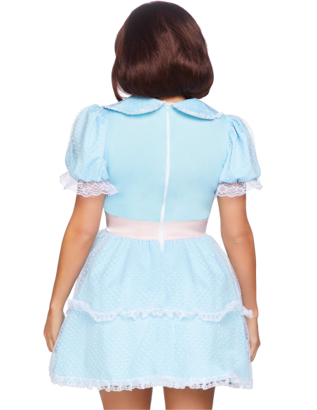 Déguisement jumelle effrayante femme – robe poupée bleue