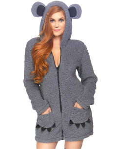 Déguisement koala femme gris avec capuche oreilles – S à L 2