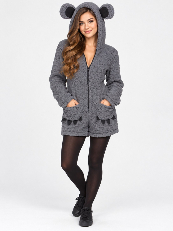 Déguisement koala femme gris avec capuche oreilles – S à L