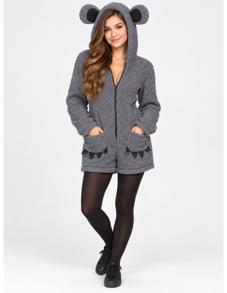 Déguisement koala femme gris avec capuche oreilles – S à L