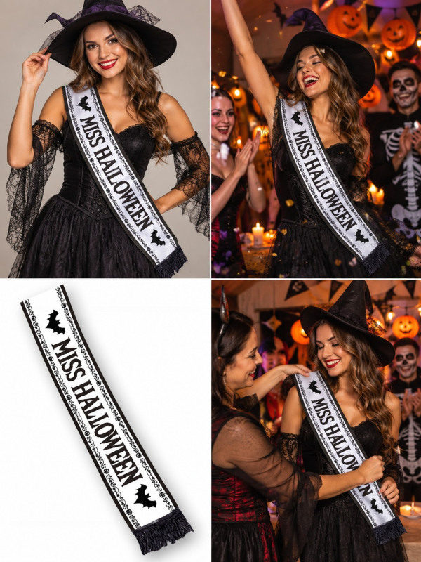 Écharpe Miss Halloween – Récompense du meilleur déguisement femme