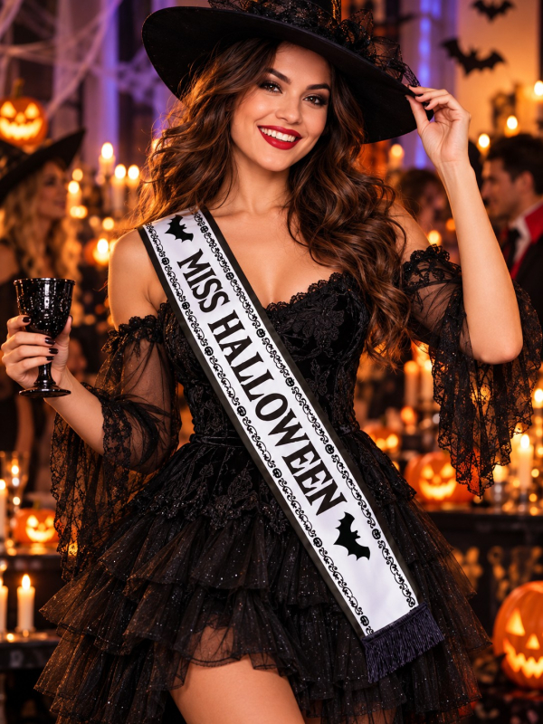 Écharpe Miss Halloween – Récompense du meilleur déguisement femme