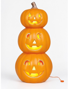 3 citrouilles Halloween lumineuses empilées – 52 cm 2
