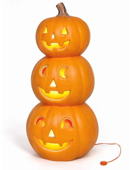 3 citrouilles Halloween lumineuses empilées – 52 cm 3/4