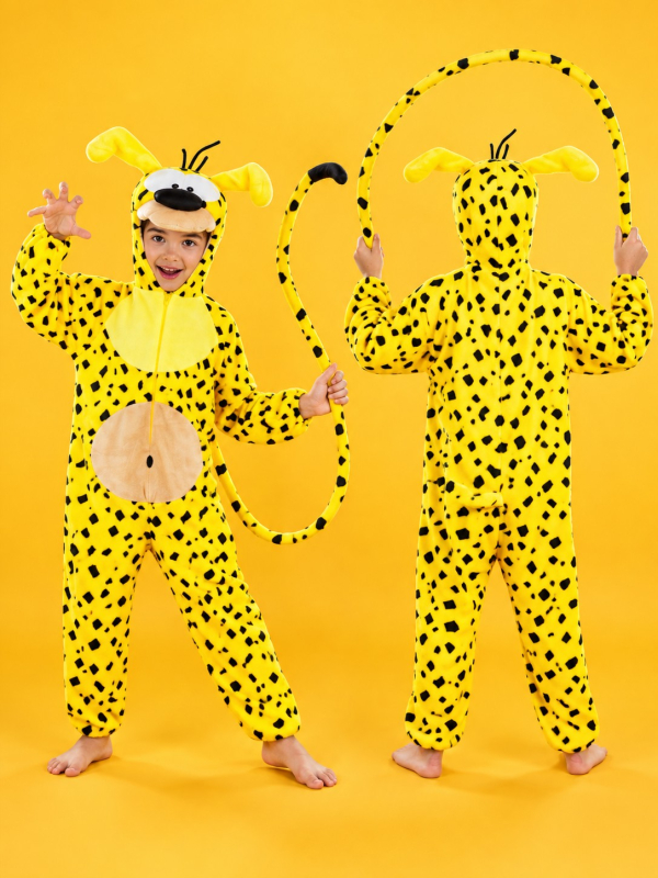 Déguisement Marsupilami™ enfant & ado – Combinaison à capuche avec queue géante (Licence officielle)