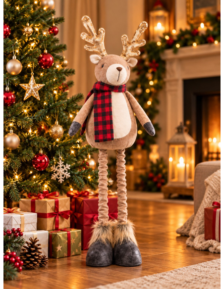 Renne de Noël Justin à jambes télescopiques 61 cm