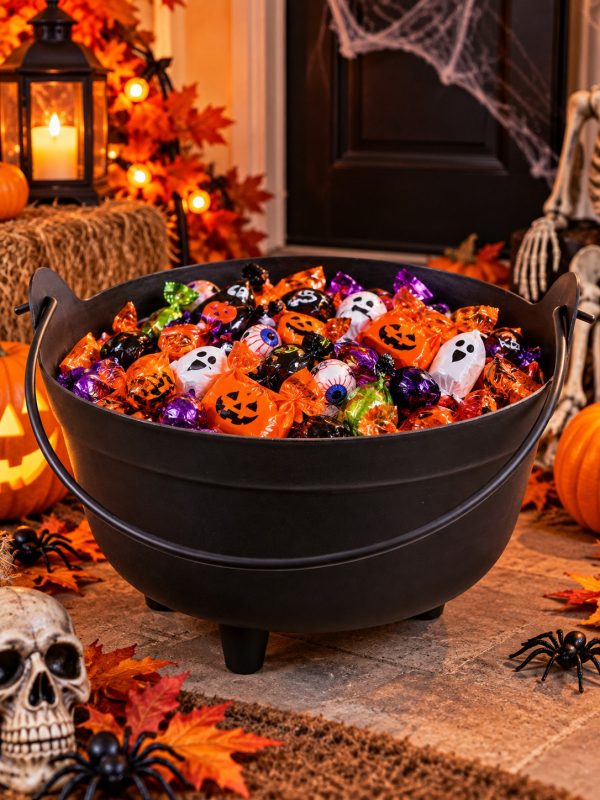 Grand chaudron de sorcière noir Ø 34 cm – Halloween