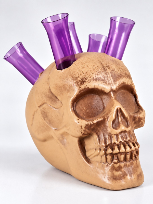 Crâne avec 5 shooters tubes à essai – Halloween