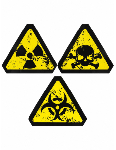 Stickers danger biologique Halloween 25 cm – lot de 3