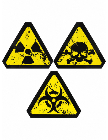 Stickers danger biologique Halloween 25 cm – lot de 3