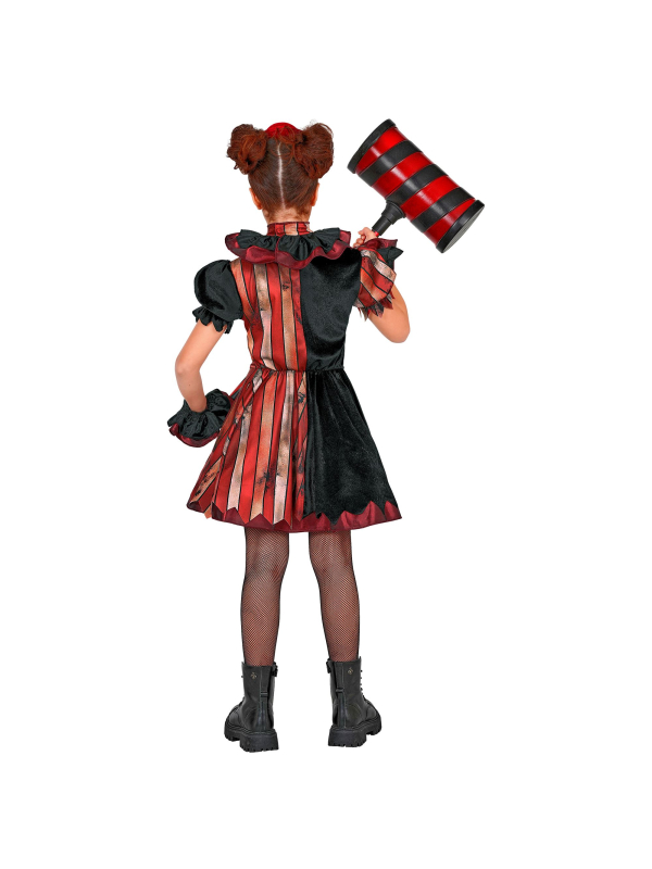 Déguisement clown maléfique fille noir et rouge