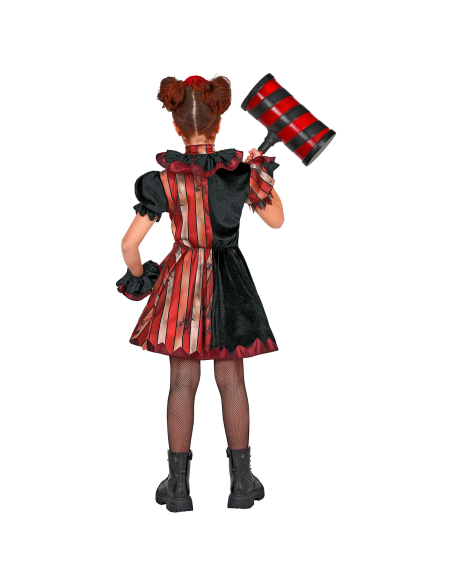Déguisement clown maléfique fille noir et rouge