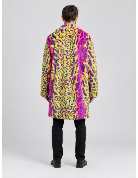 Manteau fausse fourrure néon homme Carnaval de Dunkerque dos