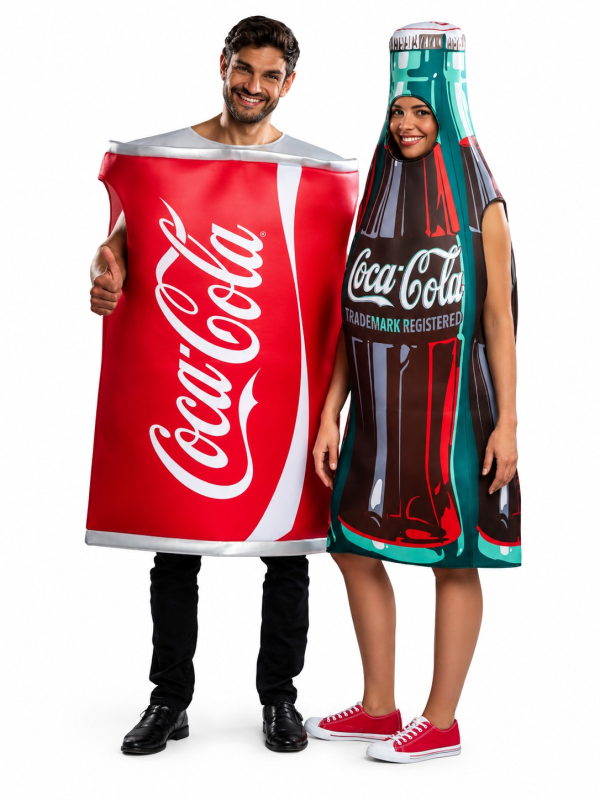 Déguisement bouteille Coca-Cola adulte sous licence officielle duo