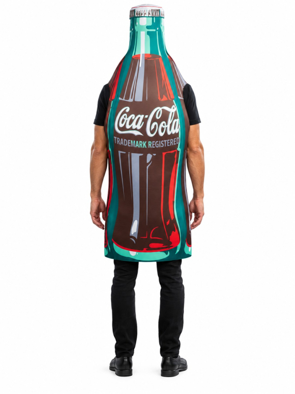 Déguisement bouteille Coca-Cola adulte sous licence officielle dos