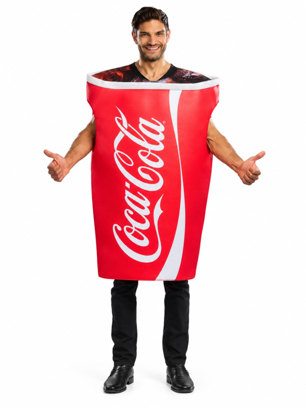 Déguisement gobelet Coca-Cola adulte – Taille unique face