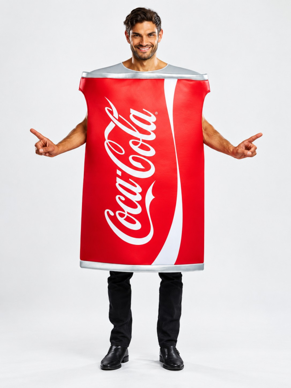 Déguisement canette Coca-Cola adulte – Licence officielle face