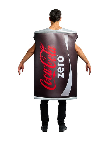 Déguisement canette Coca-Cola Zero adulte – Licence officielle dos