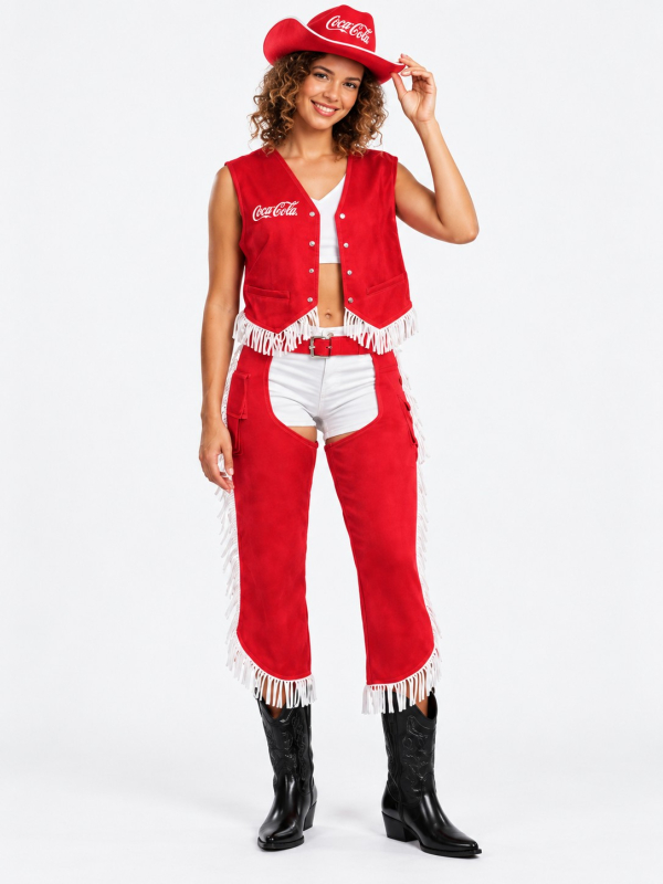 Déguisement cowboy femme Coca-Cola © rouge face
