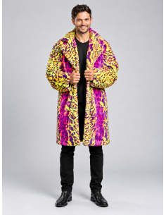 Manteau fausse fourrure néon homme Carnaval de Dunkerque