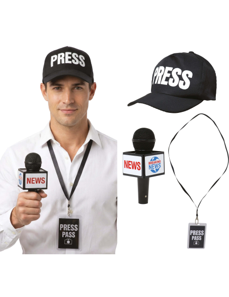 Set journaliste adulte unisexe noir