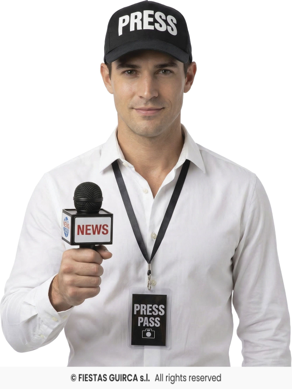 Set journaliste adulte unisexe noir