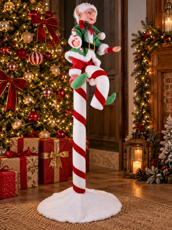 Automate Lutin de Noël sur Sucette Géante 130 cm – Animé et Sonore