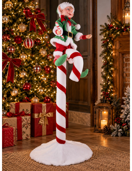 Automate Lutin de Noël sur Sucette Géante 130 cm – Animé et Sonore