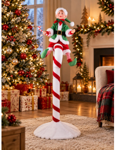 Automate Lutin de Noël sur Sucette Géante 130 cm – Animé et Sonore 2