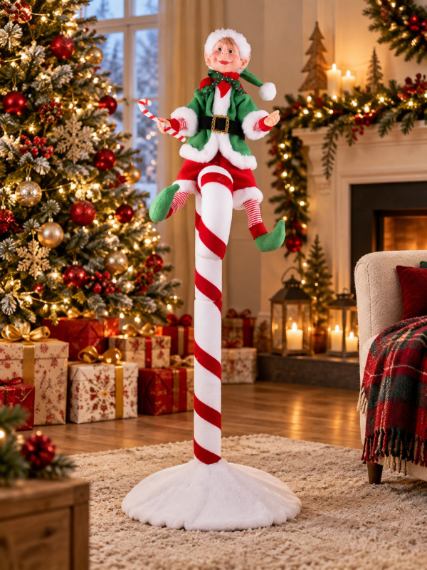 Automate Lutin de Noël sur Sucette Géante 130 cm – Animé et Sonore