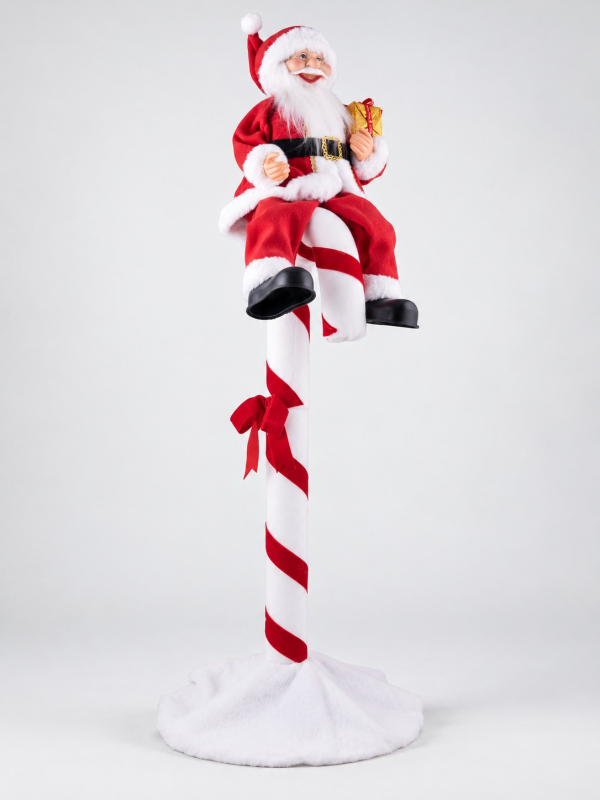 Automate Père Noël sur Sucre d’Orge 140 cm – Animé et Sonore