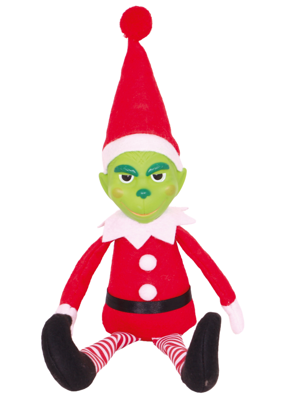 Poupée lutin de Noël espiègle verte