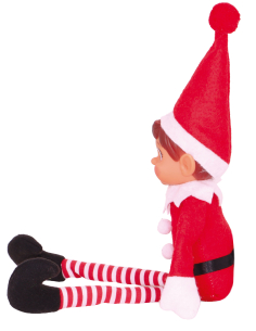 Poupée elfe espiègle rouge de Noël aux jambes rayées 2