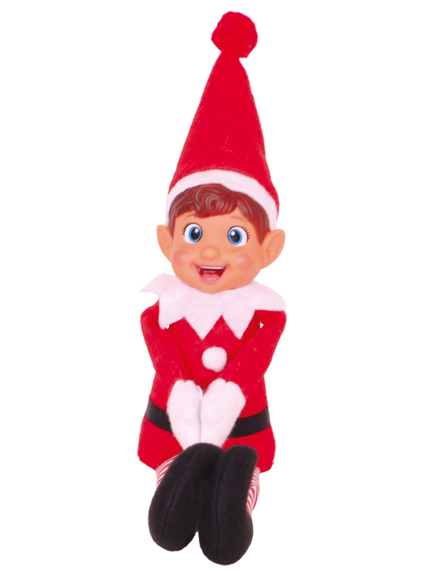 Poupée elfe espiègle rouge de Noël – 34 cm