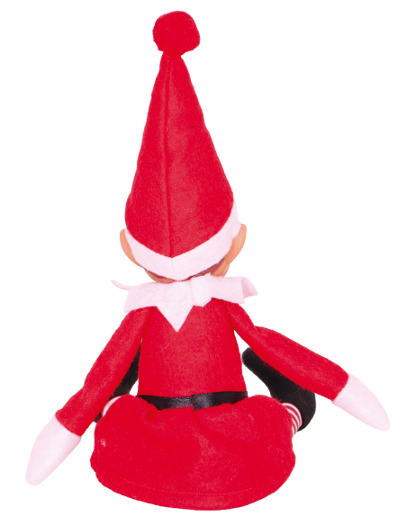 Poupée elfe espiègle de Noël rouge et blanche