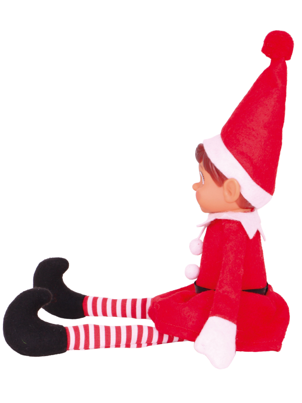 Poupée elfe espiègle de Noël rouge et blanche