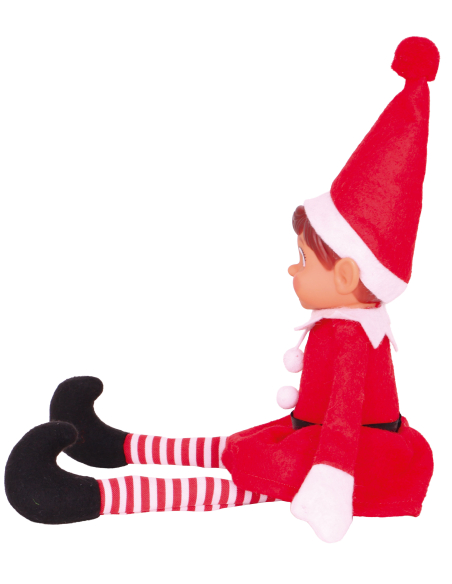 Poupée elfe espiègle de Noël rouge et blanche