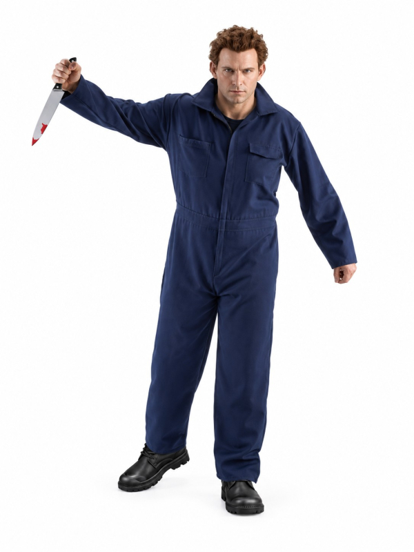 Déguisement Tueur Halloween Homme – Combinaison Bleue 190 cm