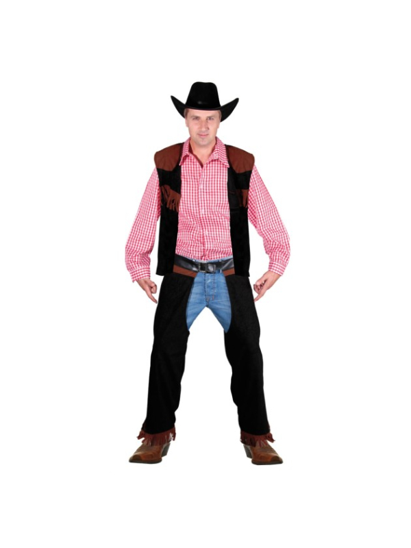 Déguisement Cowboy Homme 3 Pièces – Chemise, Gilet et Chaps