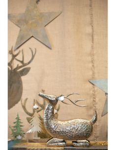 Renne décoratif Noël en métal doré patiné – 43 × 44 cm 2