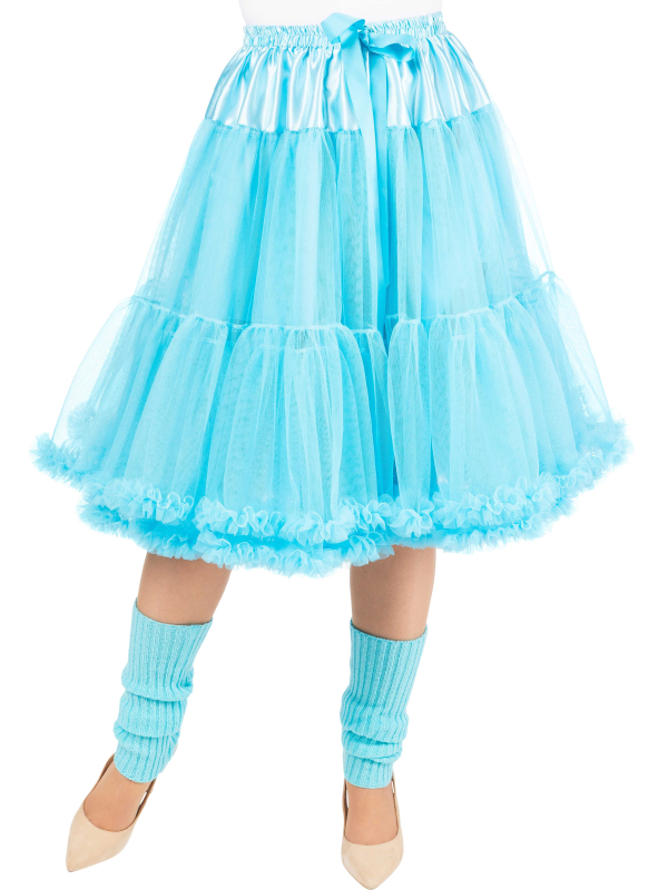 Jupe Jupon Long en Tulle à Volants Femme bleu ciel