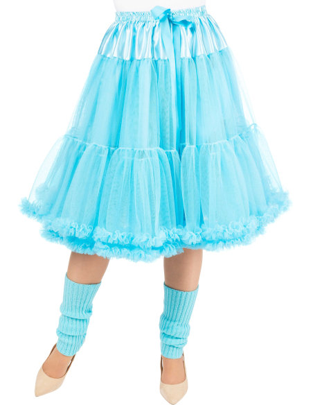 Jupe Jupon Long en Tulle à Volants Femme bleu ciel