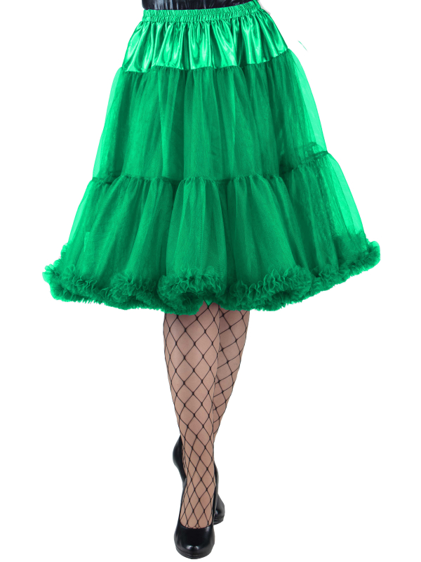 Jupe Jupon Long en Tulle à Volants Femme vert